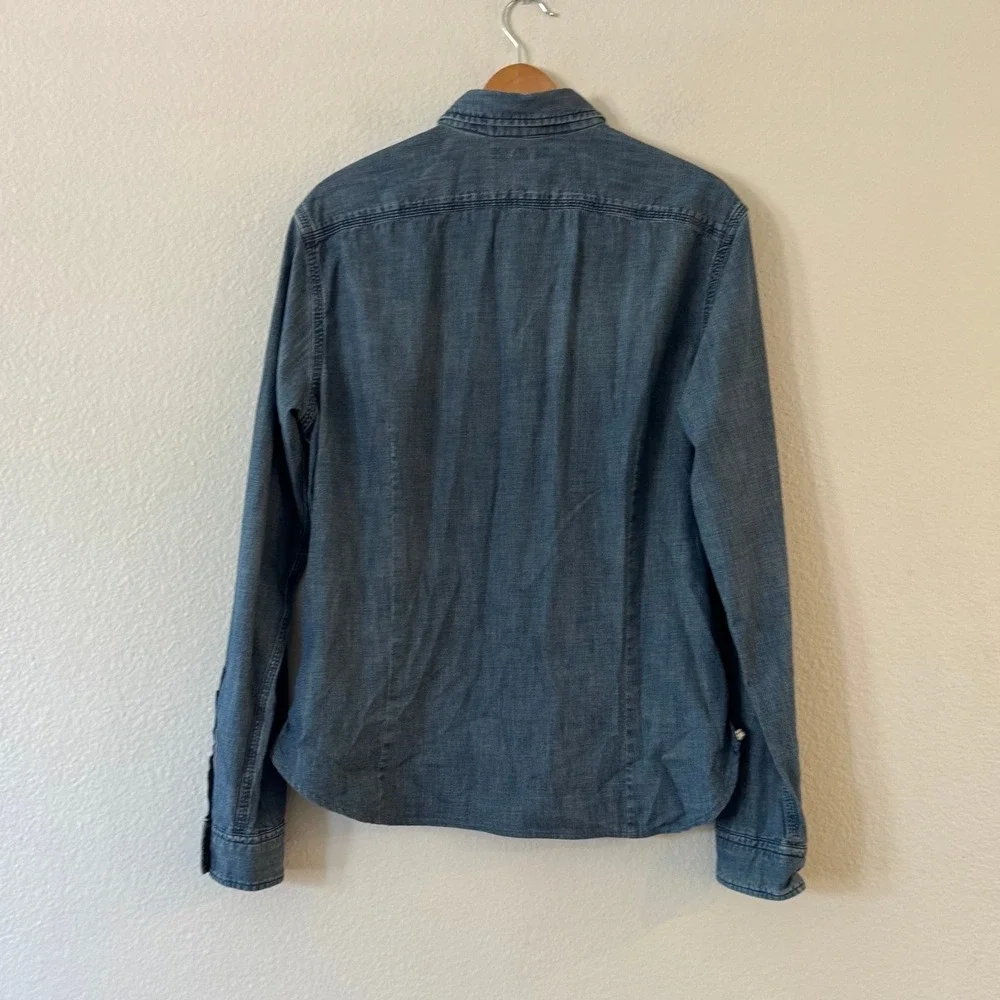 Banana Republic Denim Shirt Tailored Slim Fit Button Down Medium Blue M Exc